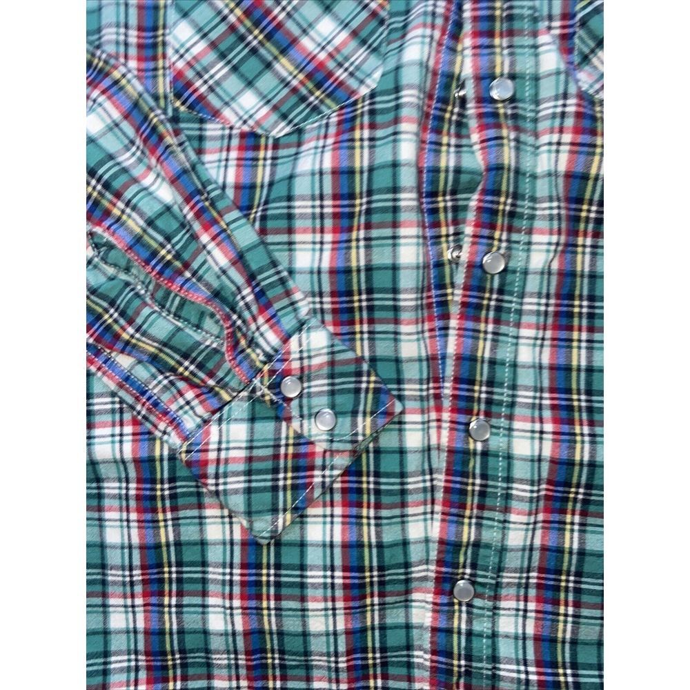 Vintage Inspired Levi's Pearl Snap Button Up Plaid ShirtTeach Peace Small - Picture 3 of 7
